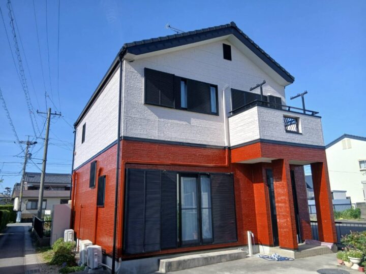情熱的でコントラストの映えるモダンな佇まい✨　｜愛知県安城市　O様邸｜愛知県安城市、西尾市の塗り替え屋本舗　1175