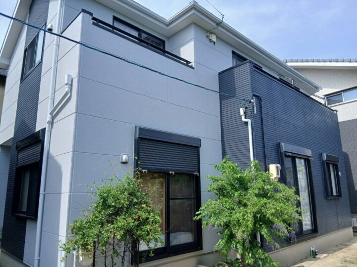 上品な印象の中にアクセンが映えデザイン性アップ✨愛知県高浜市 O様邸｜塗り替え屋本舗　1193